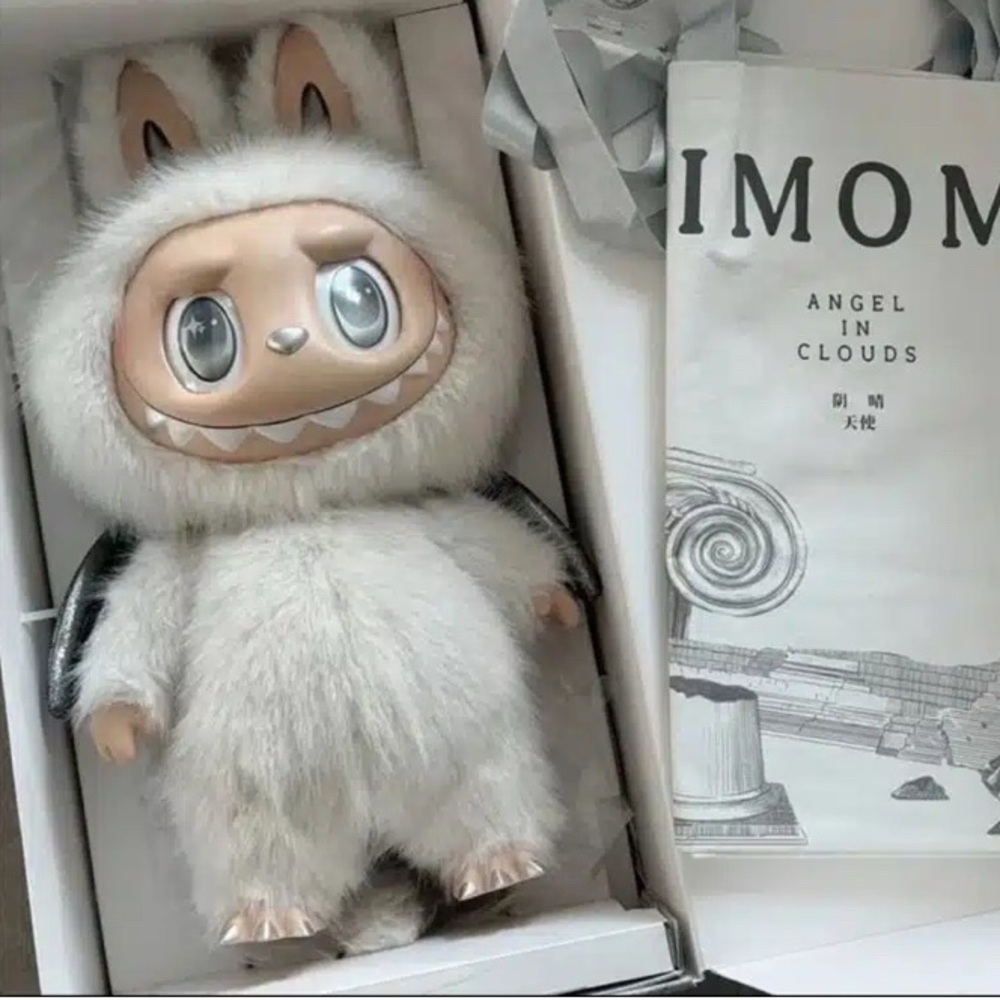 Pop Mart The Monsters Angel In Clouds Zimomo Labubu + Tote Vinyl Face Doll